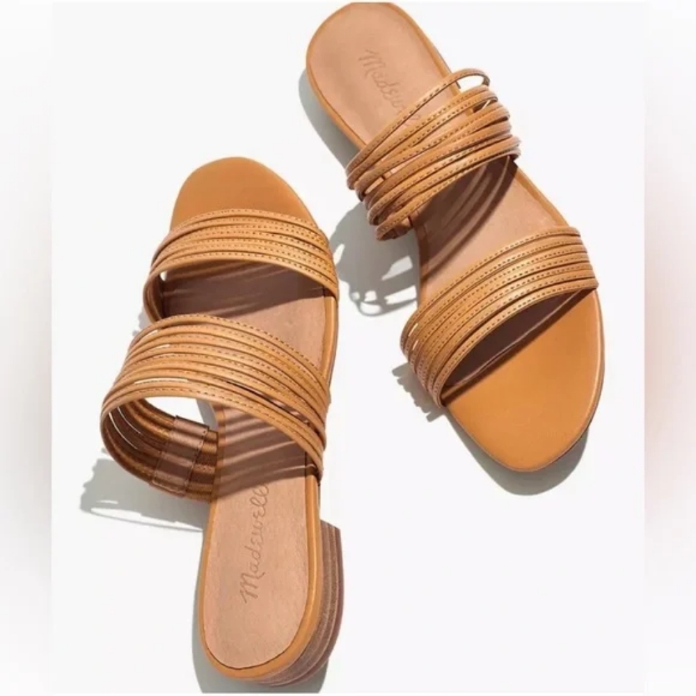 Madewell the Meg Slide Leather Sandal Size 7 Brown Desert Camel